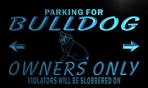 Bulldog Owners Parking Neon Light Sign